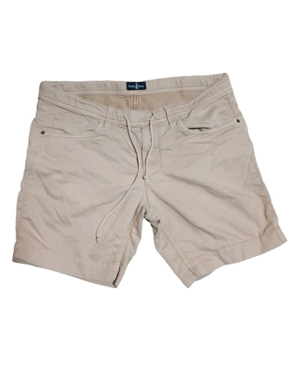 Psycho Bunny Men’s Light Beige Flat Front Drawstring Shorts